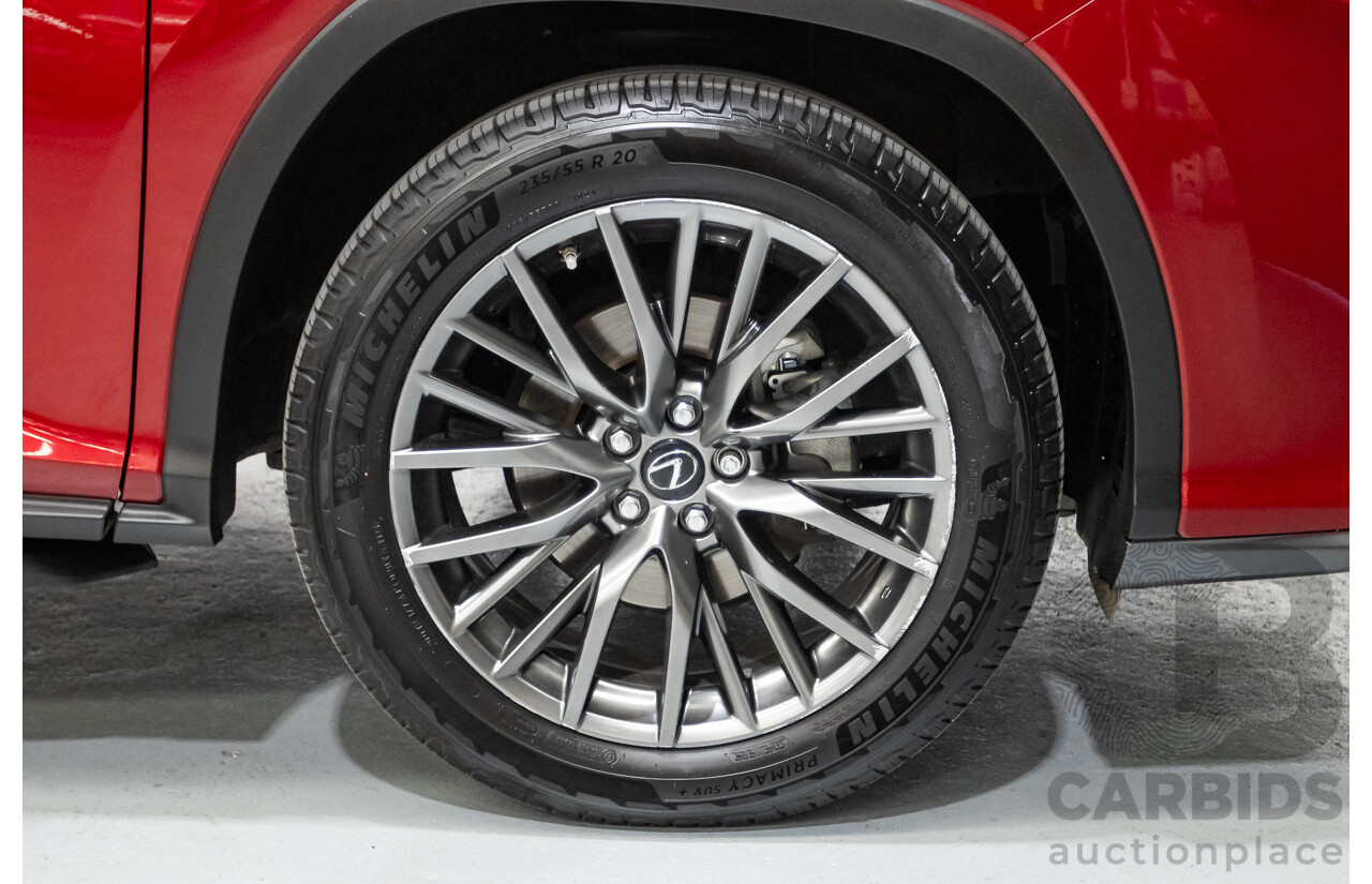11/2015 Lexus RX350 F Sport (AWD) GGL25R 4d Wagon Matador Red Mica V6 3.5L