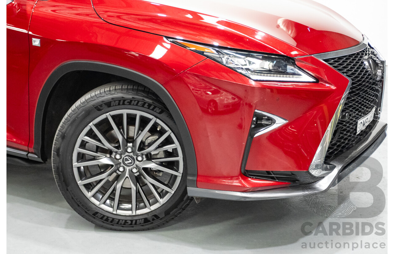 11/2015 Lexus RX350 F Sport (AWD) GGL25R 4d Wagon Matador Red Mica V6 3.5L