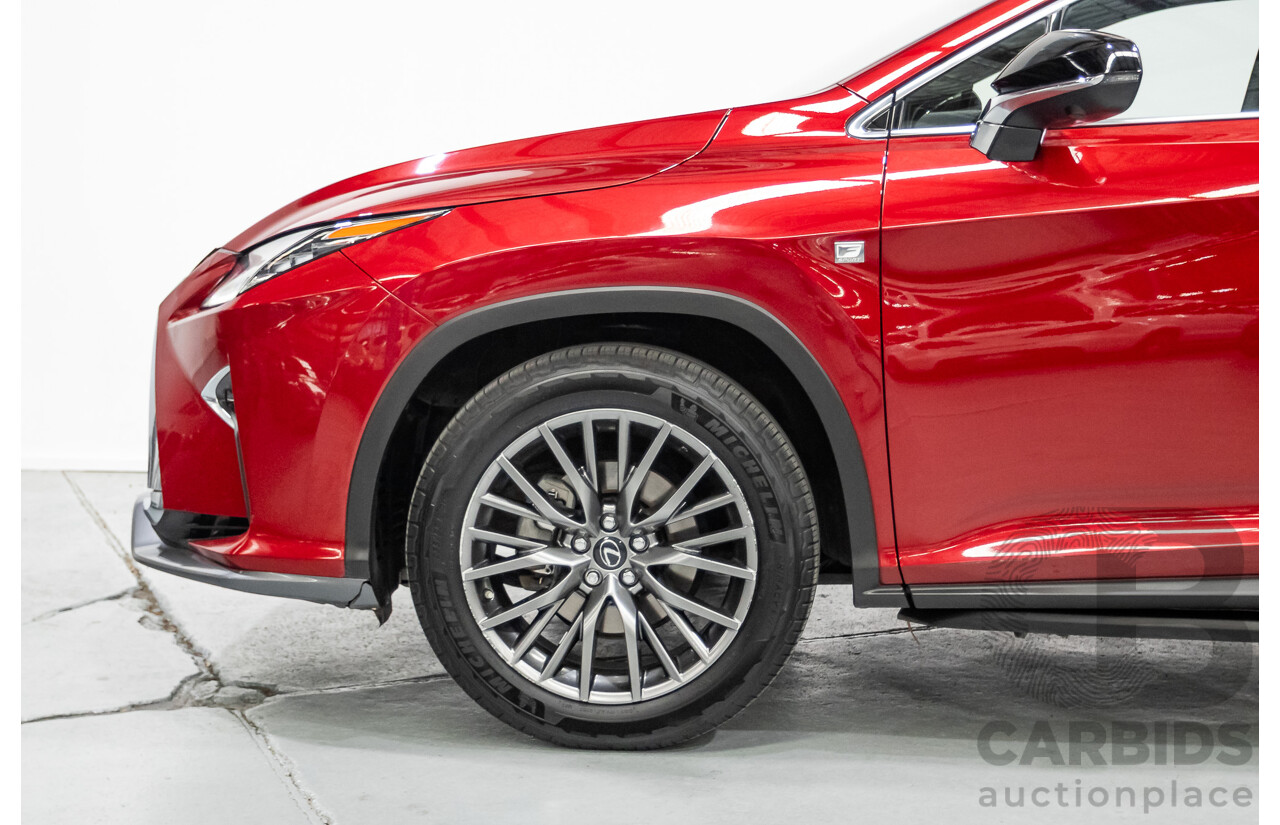 11/2015 Lexus RX350 F Sport (AWD) GGL25R 4d Wagon Matador Red Mica V6 3.5L