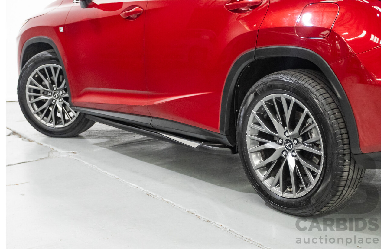 11/2015 Lexus RX350 F Sport (AWD) GGL25R 4d Wagon Matador Red Mica V6 3.5L