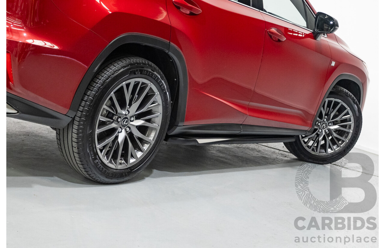 11/2015 Lexus RX350 F Sport (AWD) GGL25R 4d Wagon Matador Red Mica V6 3.5L