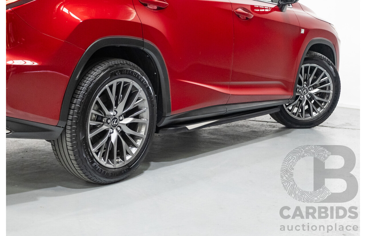 11/2015 Lexus RX350 F Sport (AWD) GGL25R 4d Wagon Matador Red Mica V6 3.5L
