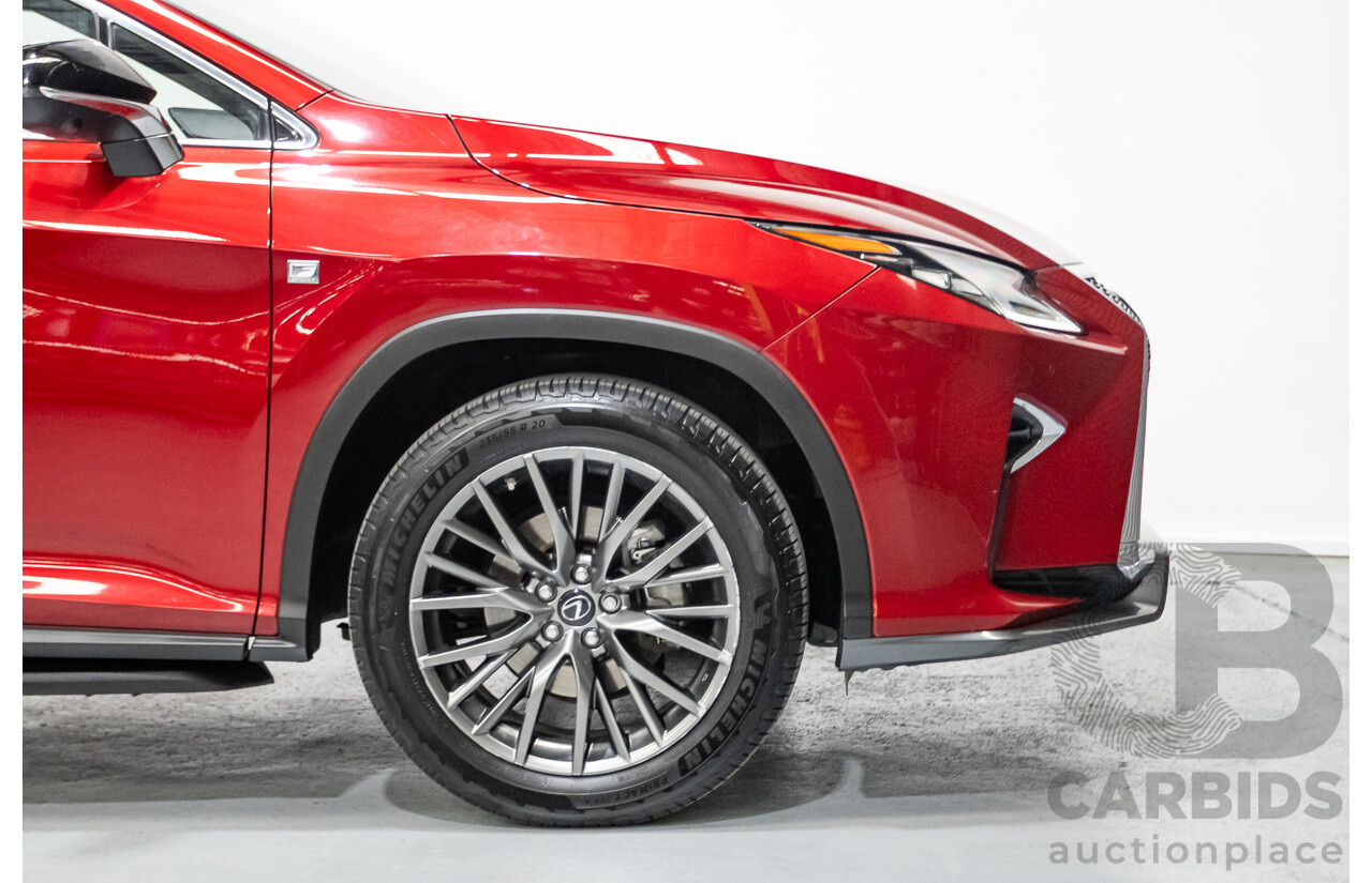 11/2015 Lexus RX350 F Sport (AWD) GGL25R 4d Wagon Matador Red Mica V6 3.5L