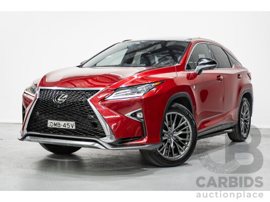 11/2015 Lexus RX350 F Sport (AWD) GGL25R 4d Wagon Matador Red Mica V6 3.5L