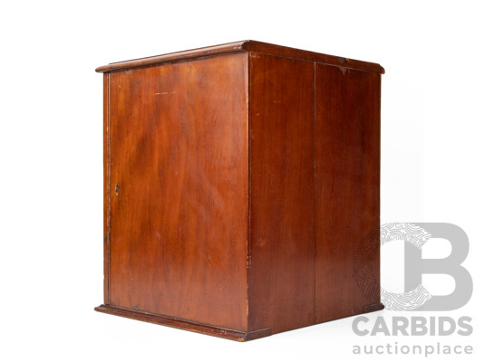 Vintage Mahogany 24 Drawer Glass Fronted Coin Cabinet