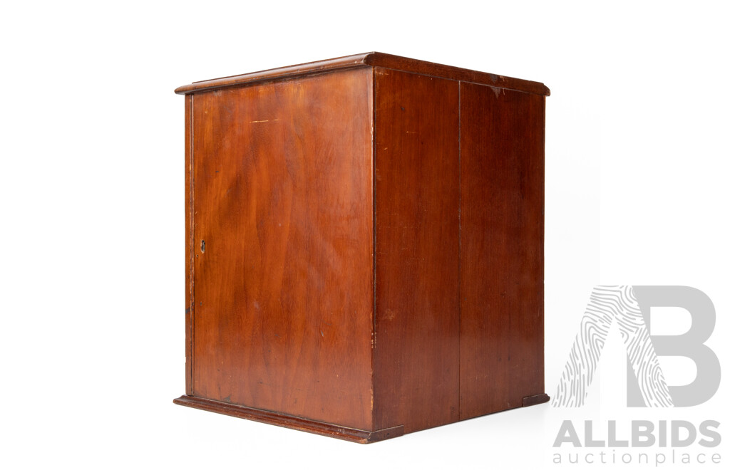 Vintage Mahogany 24 Drawer Glass Fronted Coin Cabinet