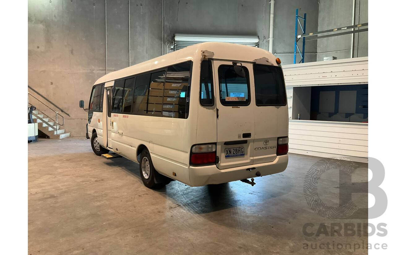 09/2008 Toyota Coaster Standard (LWB 4x2) XZB50R 07 Upgrade Bus White Turbo Diesel 4.0L - 21 Seater