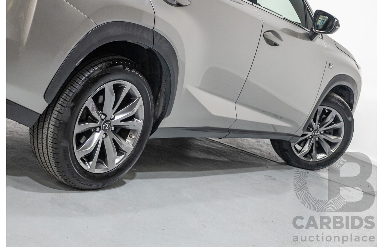 08/2016 Lexus NX 200t F Sport (AWD) AGZ15R 4D Wagon Sonic Titanium Metallic Turbo 2.0L
