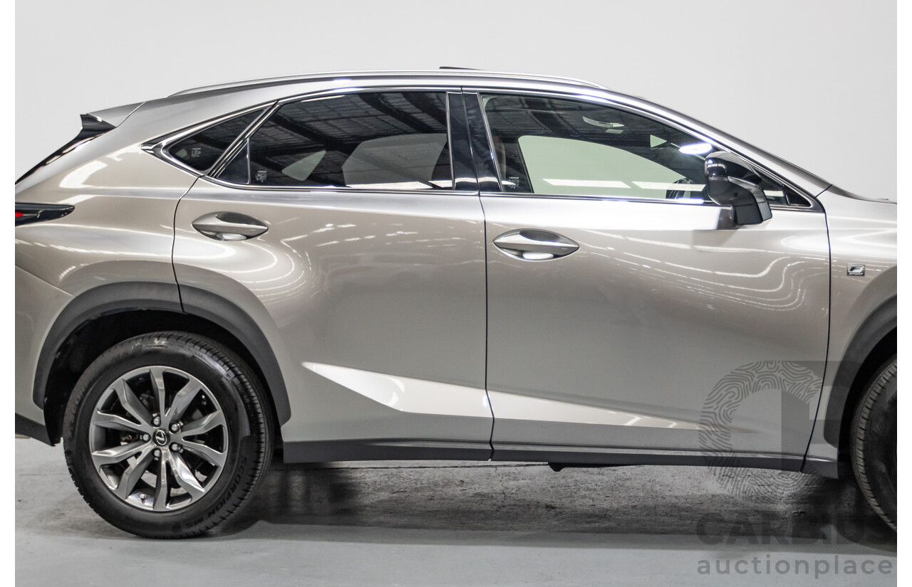08/2016 Lexus NX 200t F Sport (AWD) AGZ15R 4D Wagon Sonic Titanium Metallic Turbo 2.0L