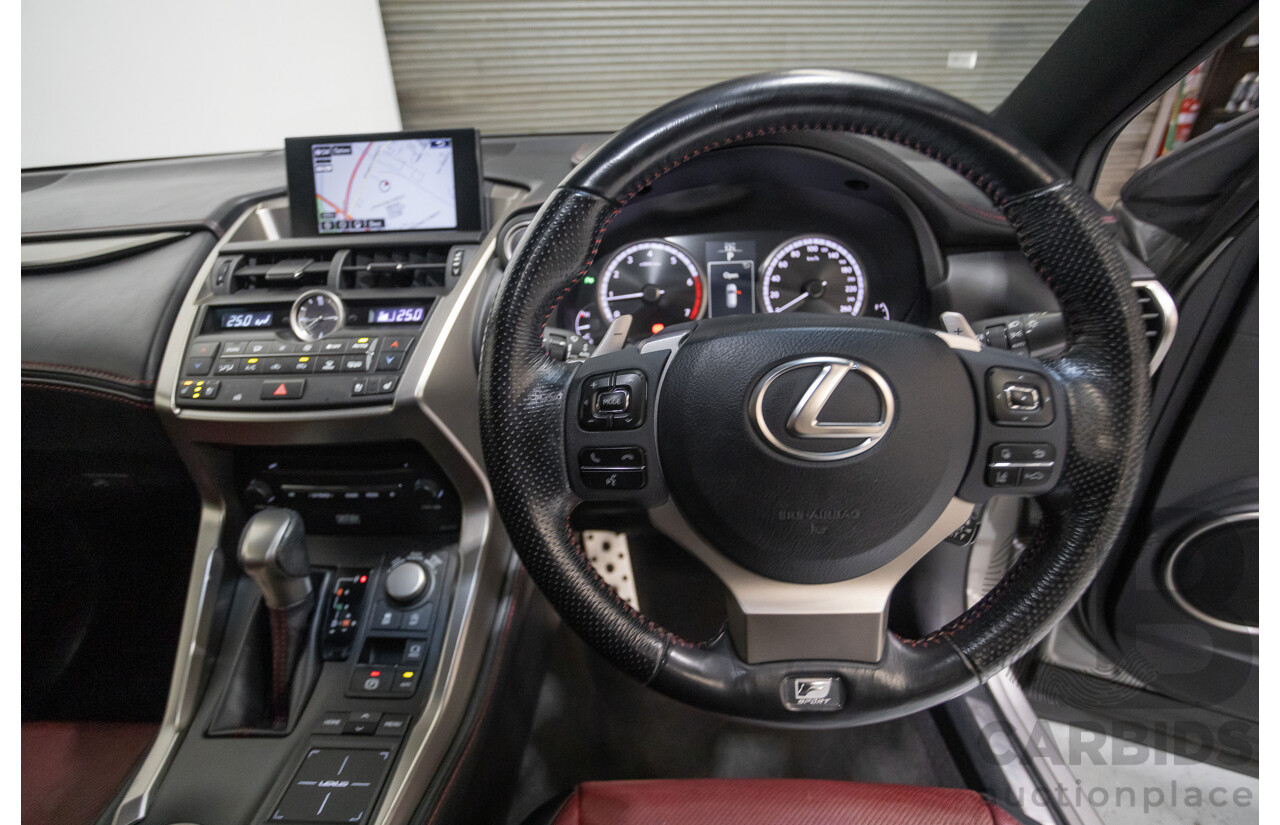 08/2016 Lexus NX 200t F Sport (AWD) AGZ15R 4D Wagon Sonic Titanium Metallic Turbo 2.0L