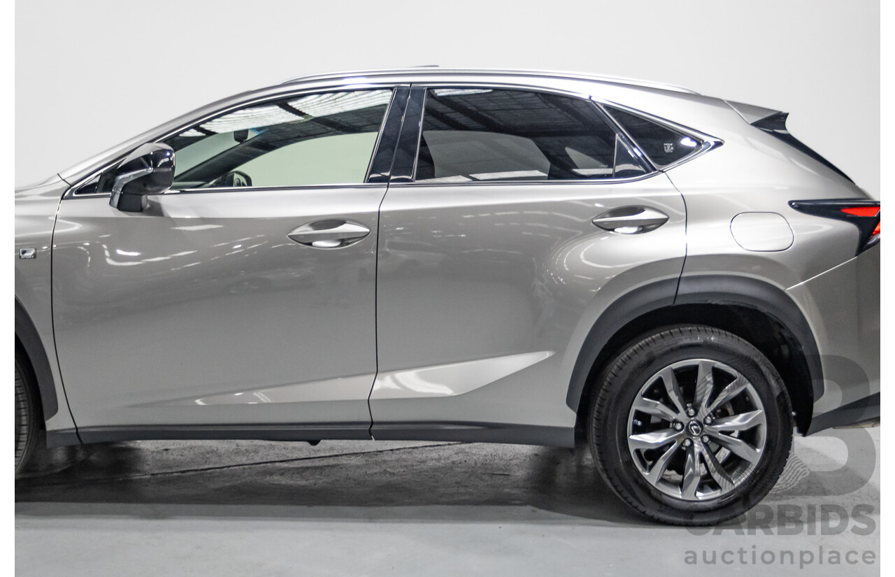 08/2016 Lexus NX 200t F Sport (AWD) AGZ15R 4D Wagon Sonic Titanium Metallic Turbo 2.0L