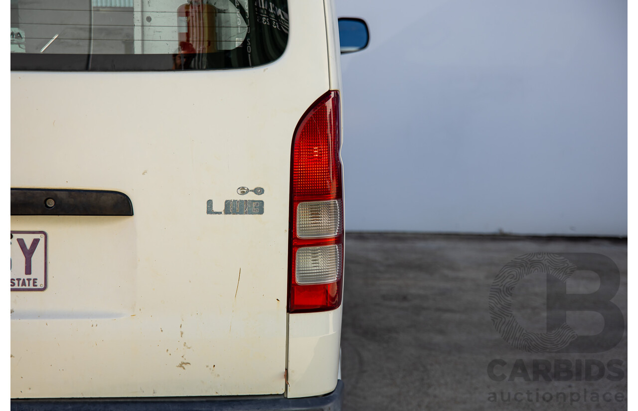 07/2009 Toyota Hiace LWB KDH201R MY07 4d Van White Turbo Diesel 3.0L