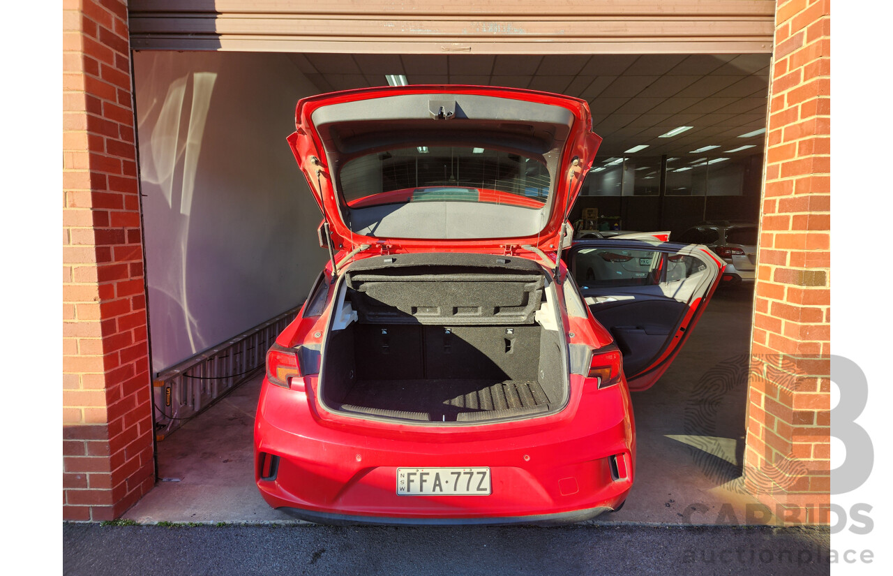 01/2017 Holden Astra R BK MY17 5d Hatchback Red 1.4L