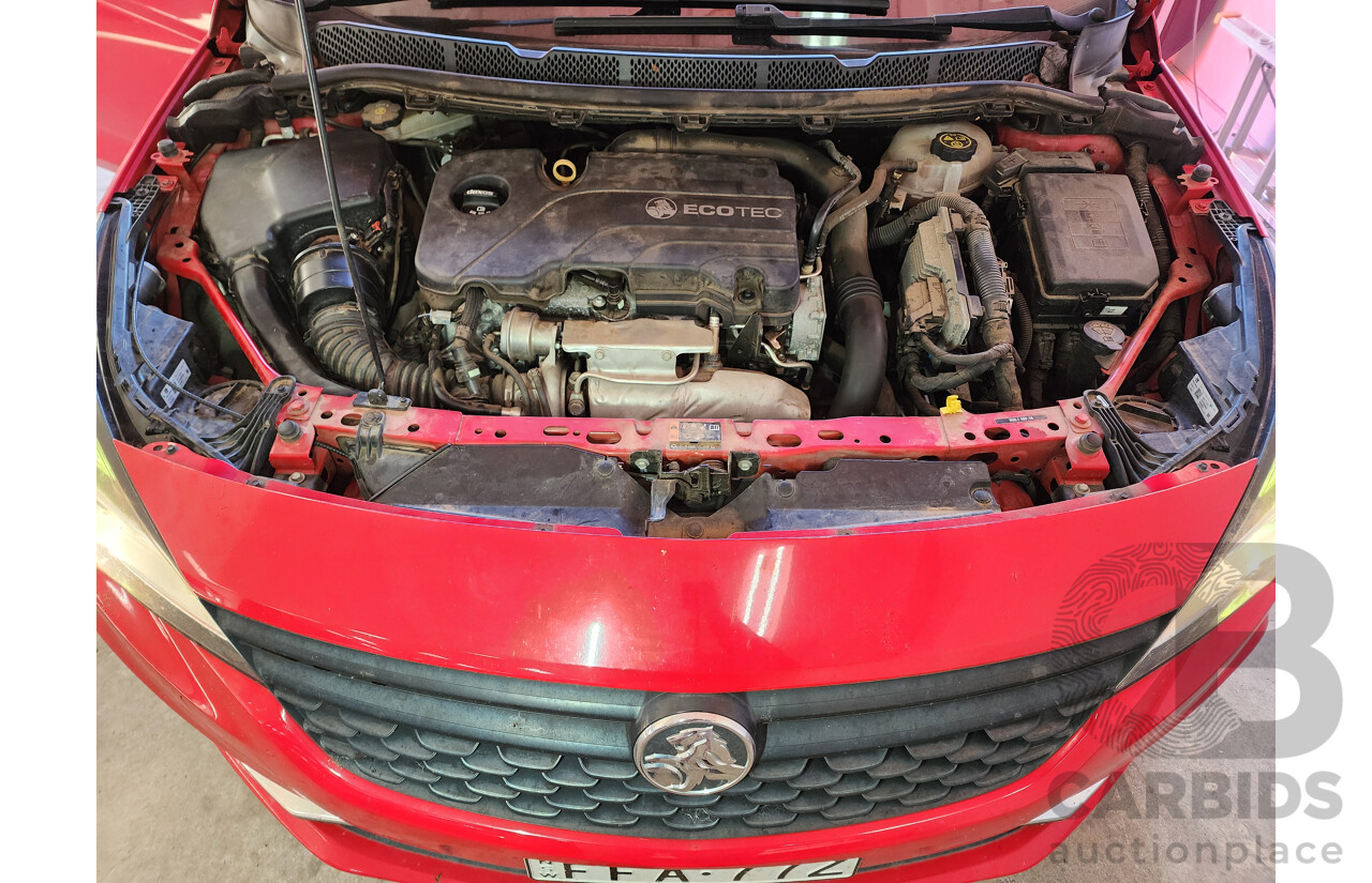 01/2017 Holden Astra R BK MY17 5d Hatchback Red 1.4L