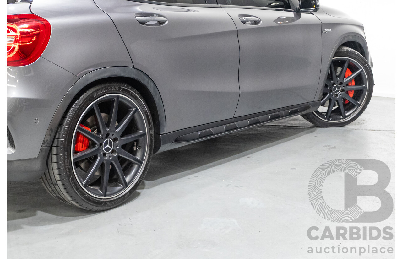 8/2015 Mercedes-Benz GLA 45 AMG 4MATIC (AWD) X156 MY15 4d Wagon Mountain Grey Metallic Turbo 2.0L