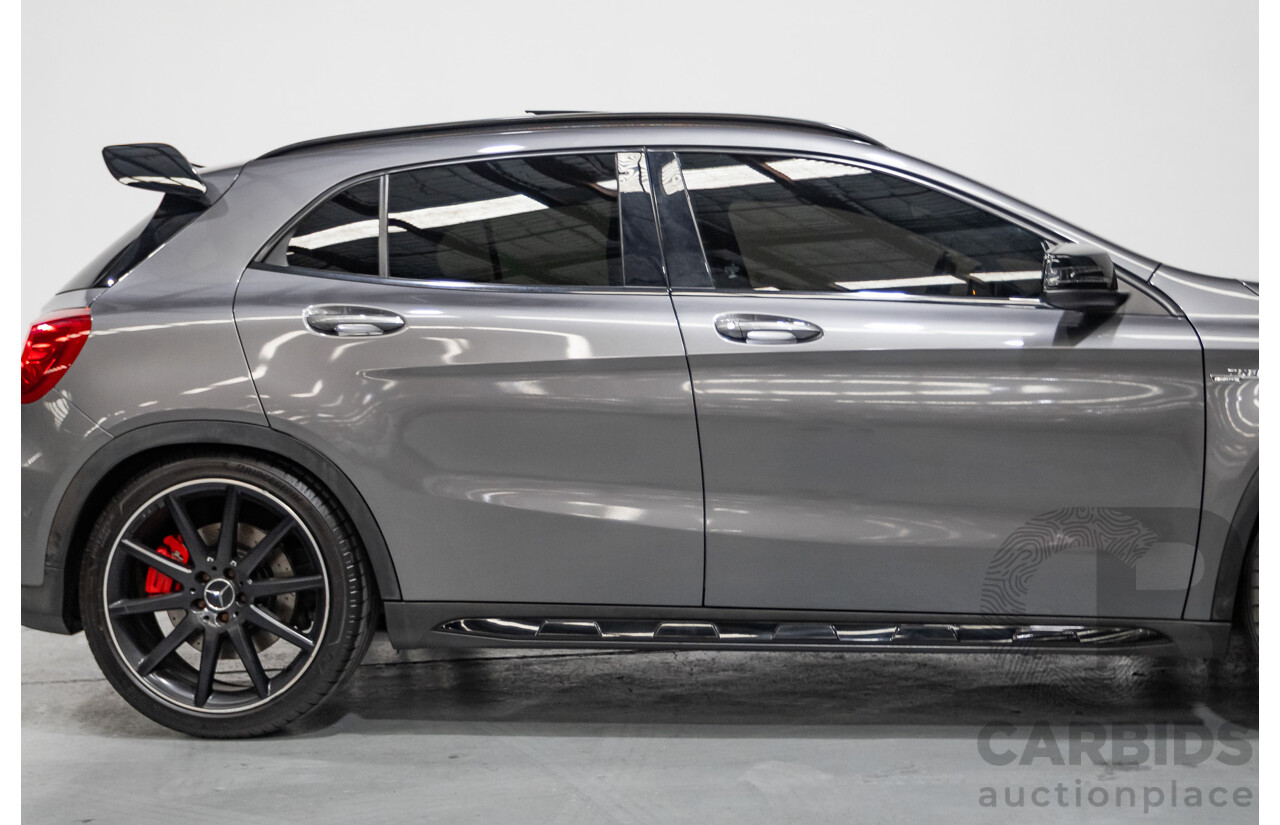 8/2015 Mercedes-Benz GLA 45 AMG 4MATIC (AWD) X156 MY15 4d Wagon Mountain Grey Metallic Turbo 2.0L