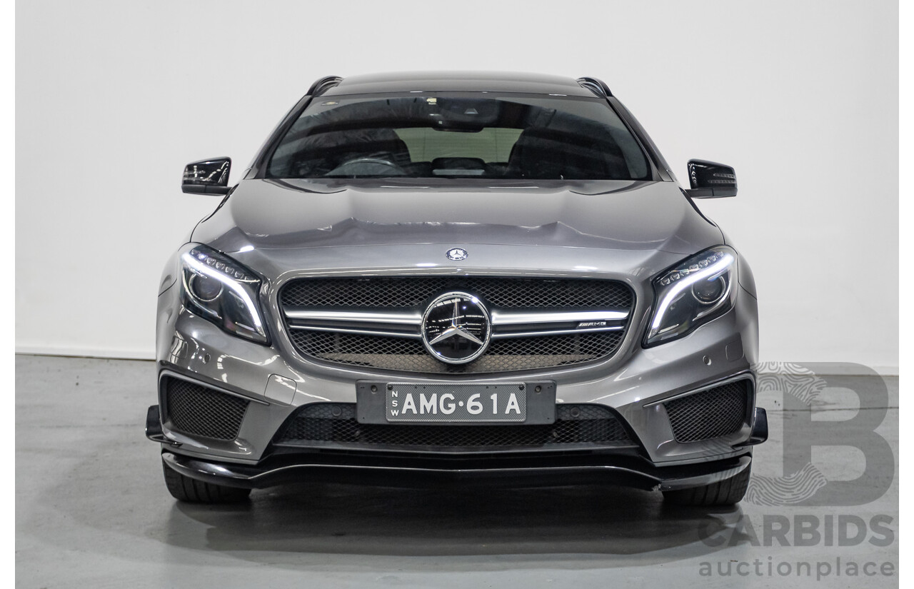 8/2015 Mercedes-Benz GLA 45 AMG 4MATIC (AWD) X156 MY15 4d Wagon Mountain Grey Metallic Turbo 2.0L