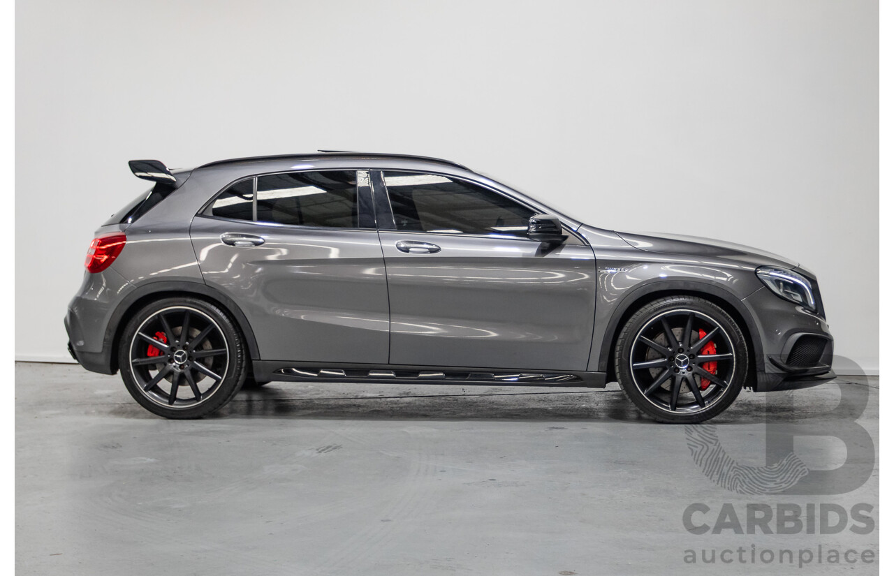 8/2015 Mercedes-Benz GLA 45 AMG 4MATIC (AWD) X156 MY15 4d Wagon Mountain Grey Metallic Turbo 2.0L