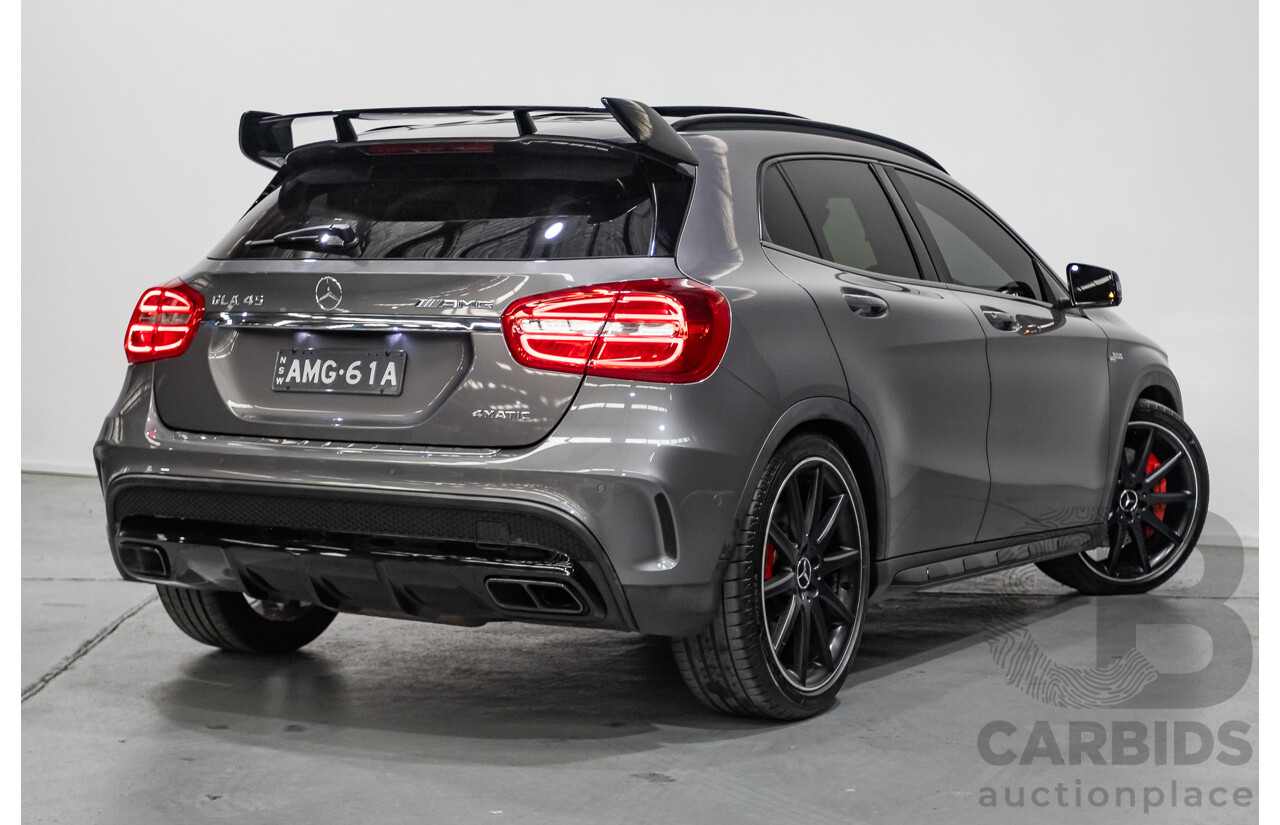 8/2015 Mercedes-Benz GLA 45 AMG 4MATIC (AWD) X156 MY15 4d Wagon Mountain Grey Metallic Turbo 2.0L
