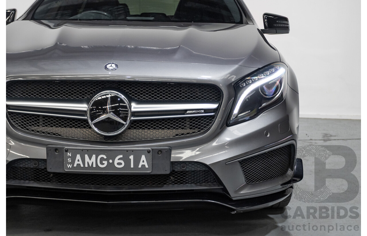 8/2015 Mercedes-Benz GLA 45 AMG 4MATIC (AWD) X156 MY15 4d Wagon Mountain Grey Metallic Turbo 2.0L