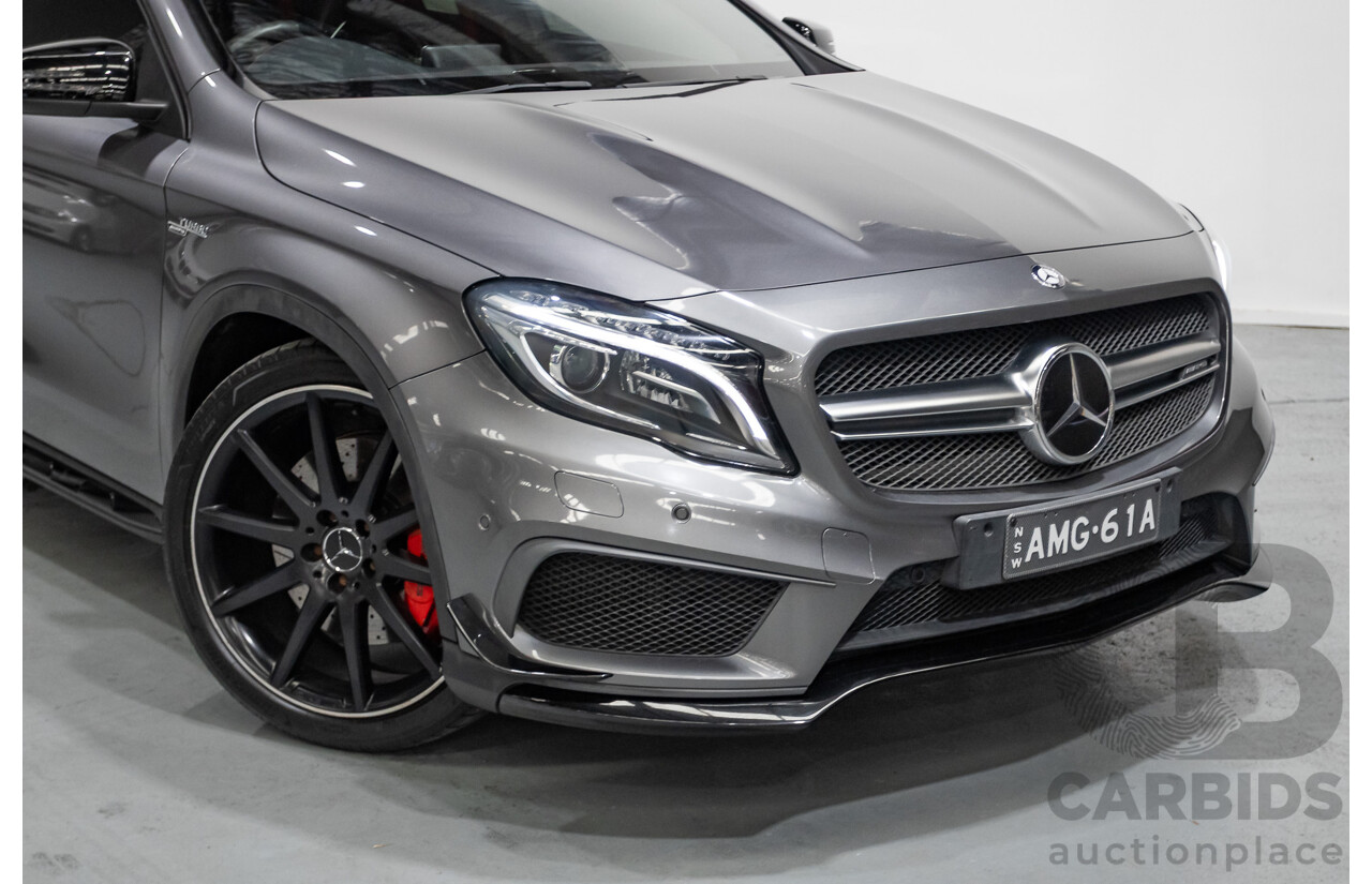 8/2015 Mercedes-Benz GLA 45 AMG 4MATIC (AWD) X156 MY15 4d Wagon Mountain Grey Metallic Turbo 2.0L