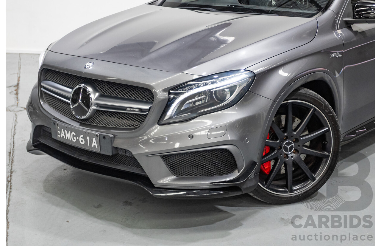 8/2015 Mercedes-Benz GLA 45 AMG 4MATIC (AWD) X156 MY15 4d Wagon Mountain Grey Metallic Turbo 2.0L