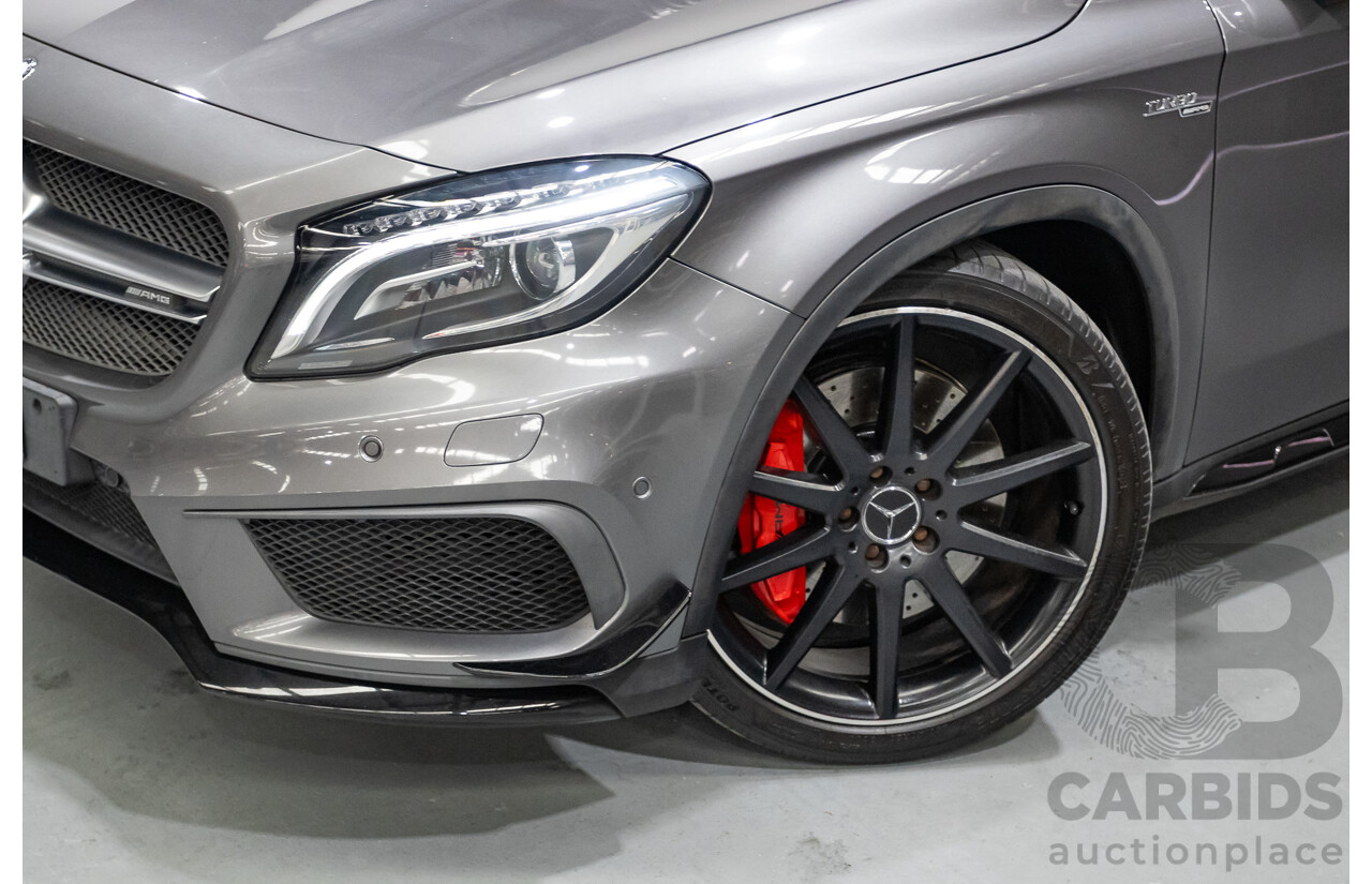 8/2015 Mercedes-Benz GLA 45 AMG 4MATIC (AWD) X156 MY15 4d Wagon Mountain Grey Metallic Turbo 2.0L