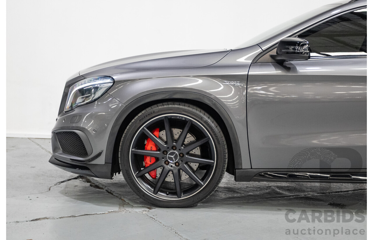 8/2015 Mercedes-Benz GLA 45 AMG 4MATIC (AWD) X156 MY15 4d Wagon Mountain Grey Metallic Turbo 2.0L