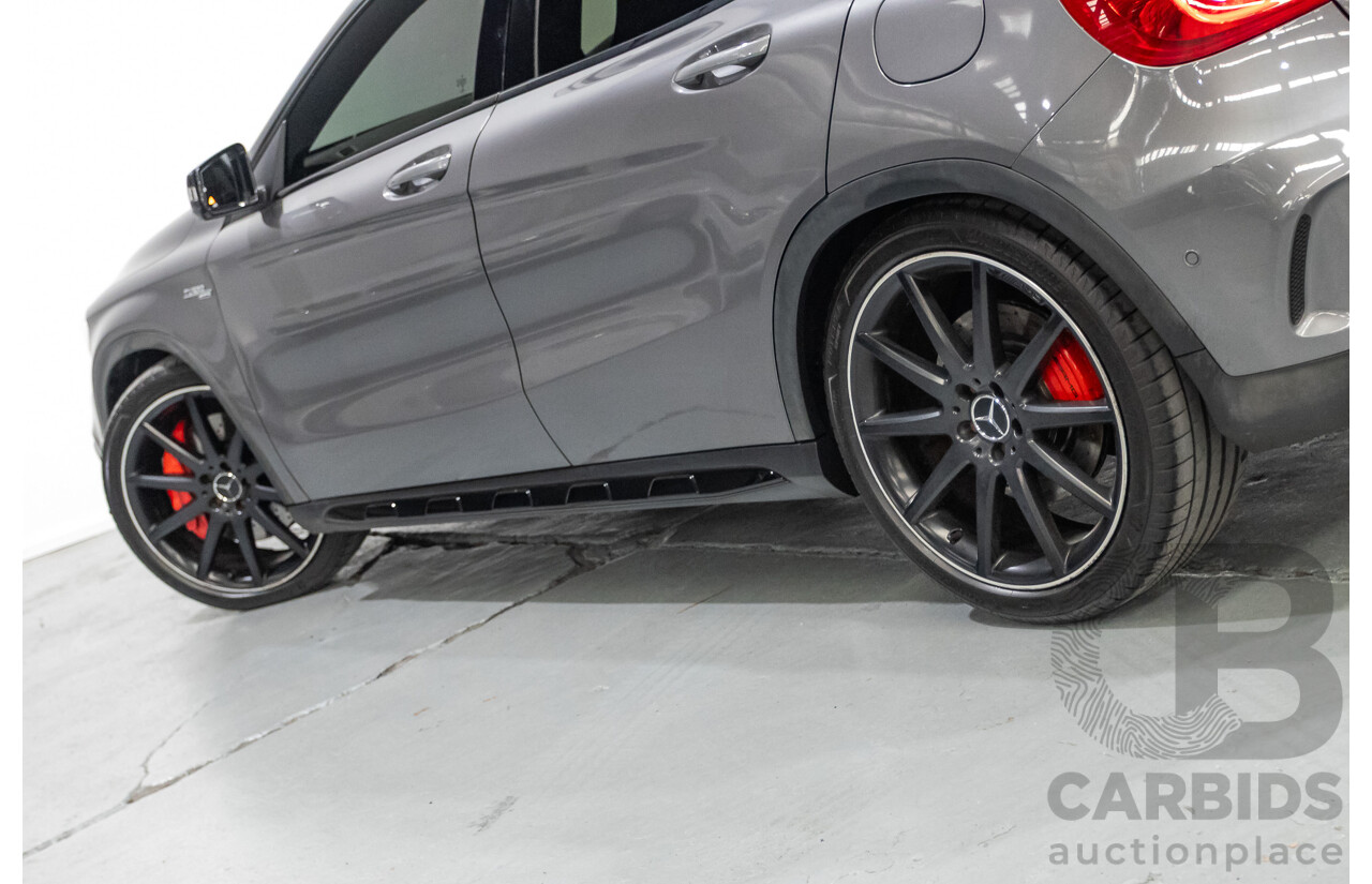 8/2015 Mercedes-Benz GLA 45 AMG 4MATIC (AWD) X156 MY15 4d Wagon Mountain Grey Metallic Turbo 2.0L