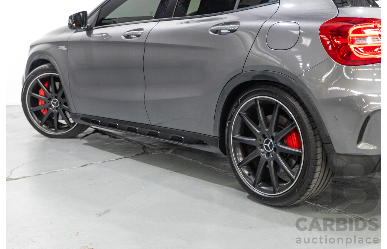 8/2015 Mercedes-Benz GLA 45 AMG 4MATIC (AWD) X156 MY15 4d Wagon Mountain Grey Metallic Turbo 2.0L
