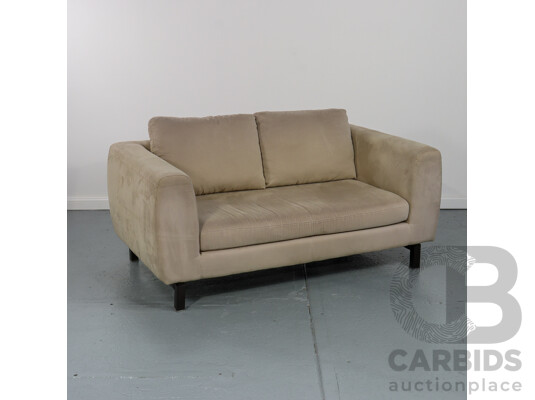 Pair of Modern Suede Natuzzi Two and Three Seater Lounges