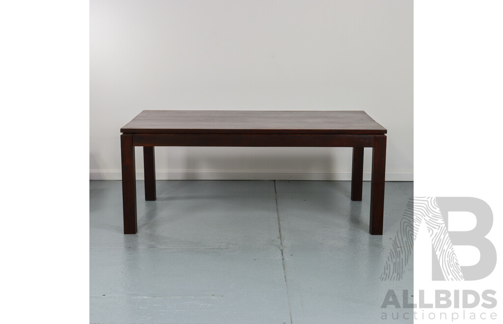 Modern Timber Dining Table with Eight Suede Upholstered Chairs