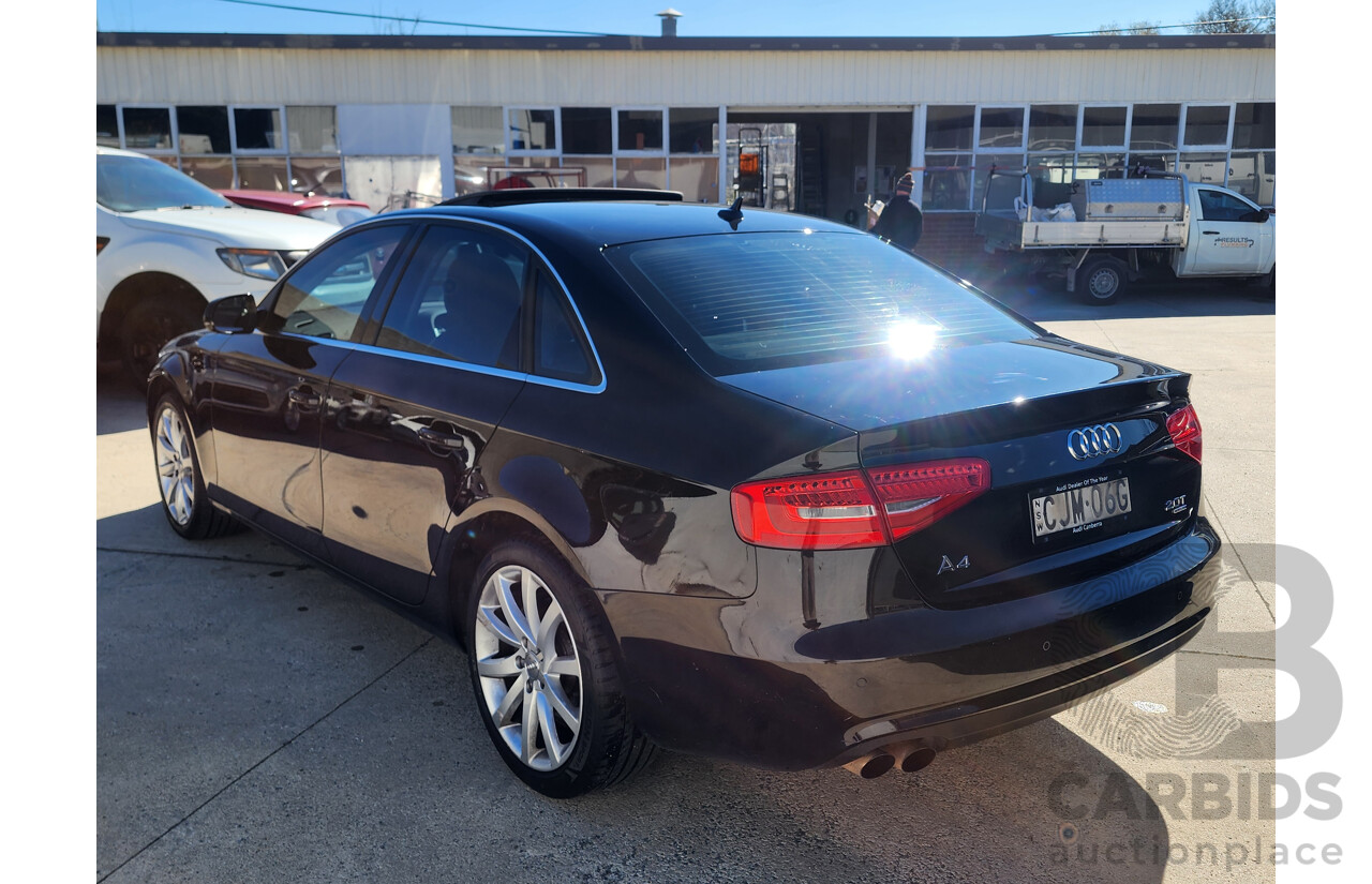 01/2013 Audi A4 2.0 TFSI Quattro B8 (8K) MY13 4d Sedan Black 2.0L
