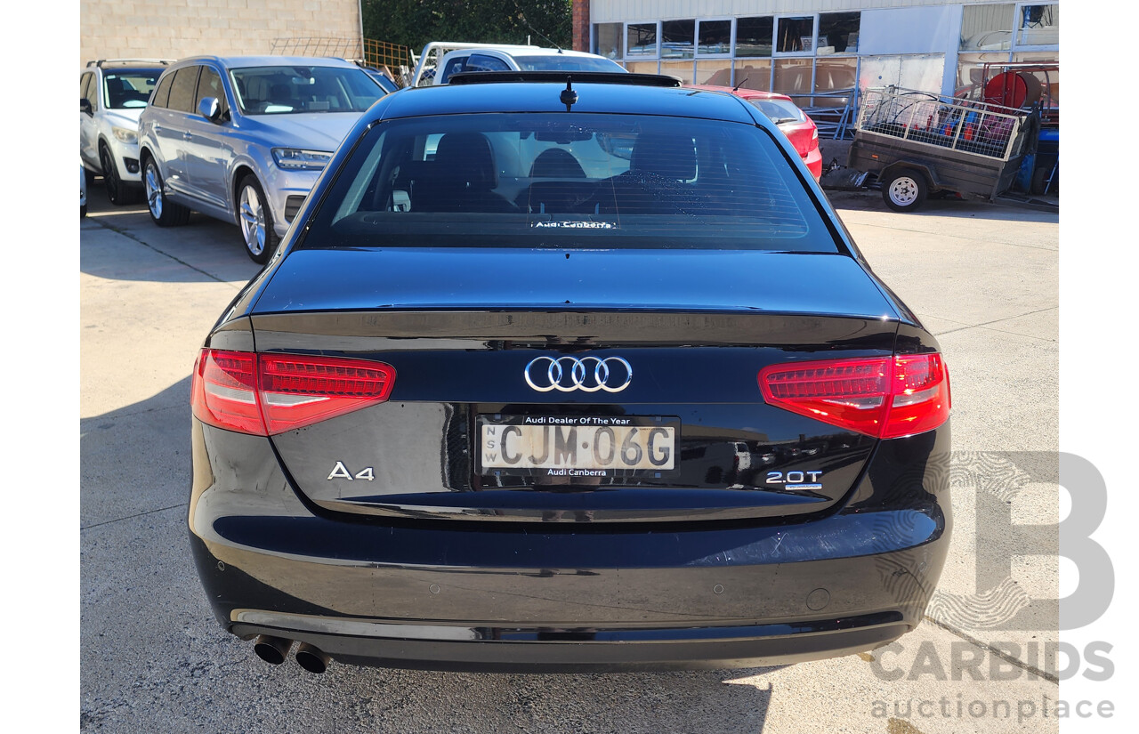 01/2013 Audi A4 2.0 TFSI Quattro B8 (8K) MY13 4d Sedan Black 2.0L