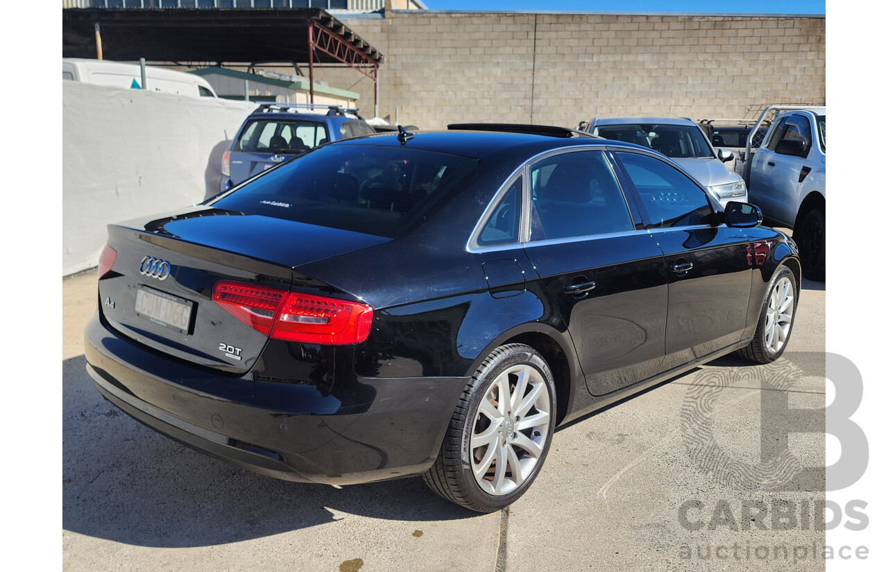 01/2013 Audi A4 2.0 TFSI Quattro B8 (8K) MY13 4d Sedan Black 2.0L