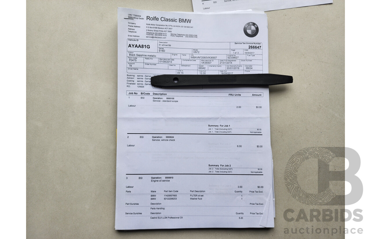 01/2014 Bmw X1 Sdrive 18d E84 MY14 4d Wagon Black 2.0L