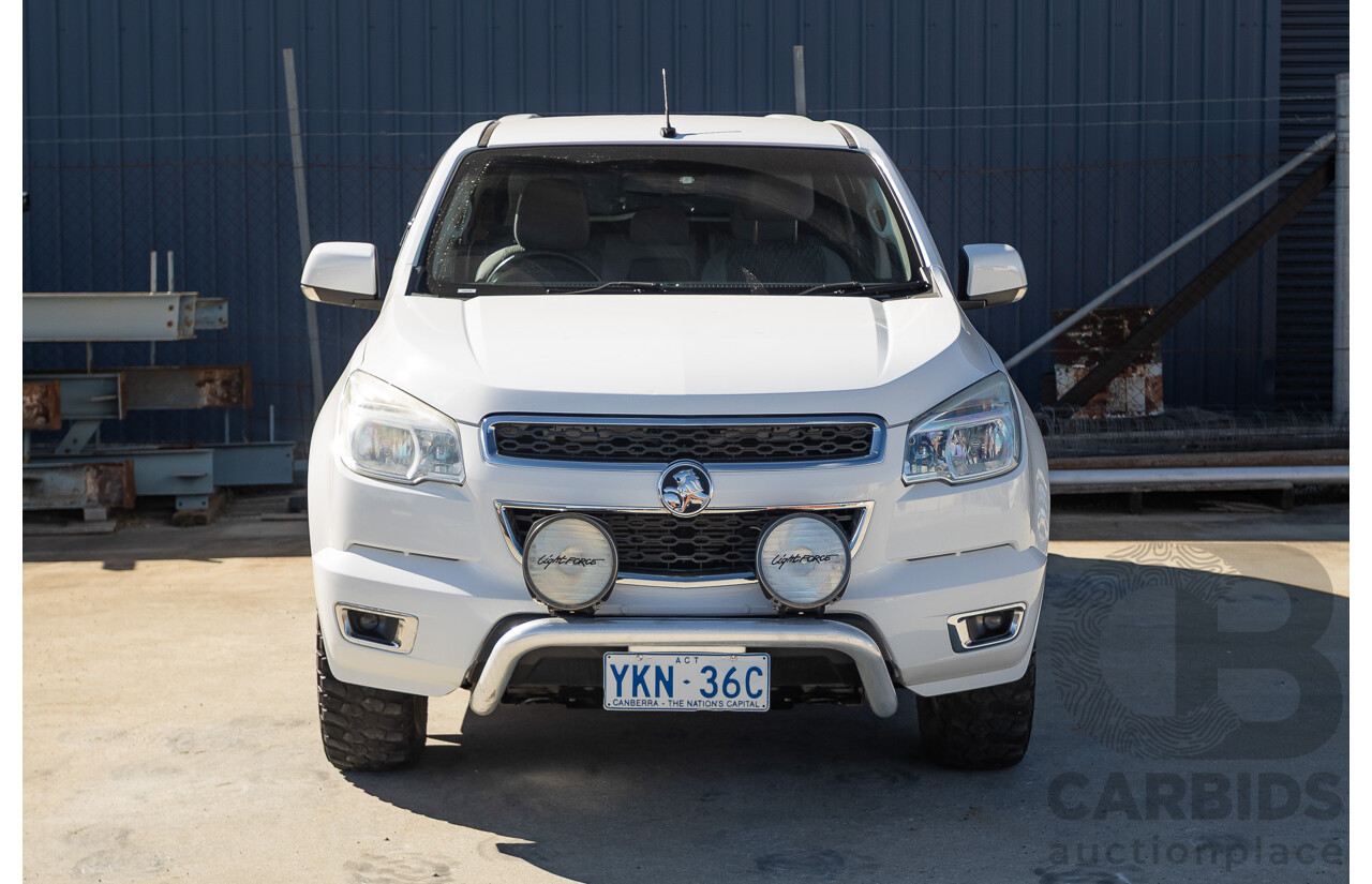 11/2014 Holden Colorado LT (4x4) RG MY15 Crew Cab P/Up Summit White Turbo Diesel 2.8L