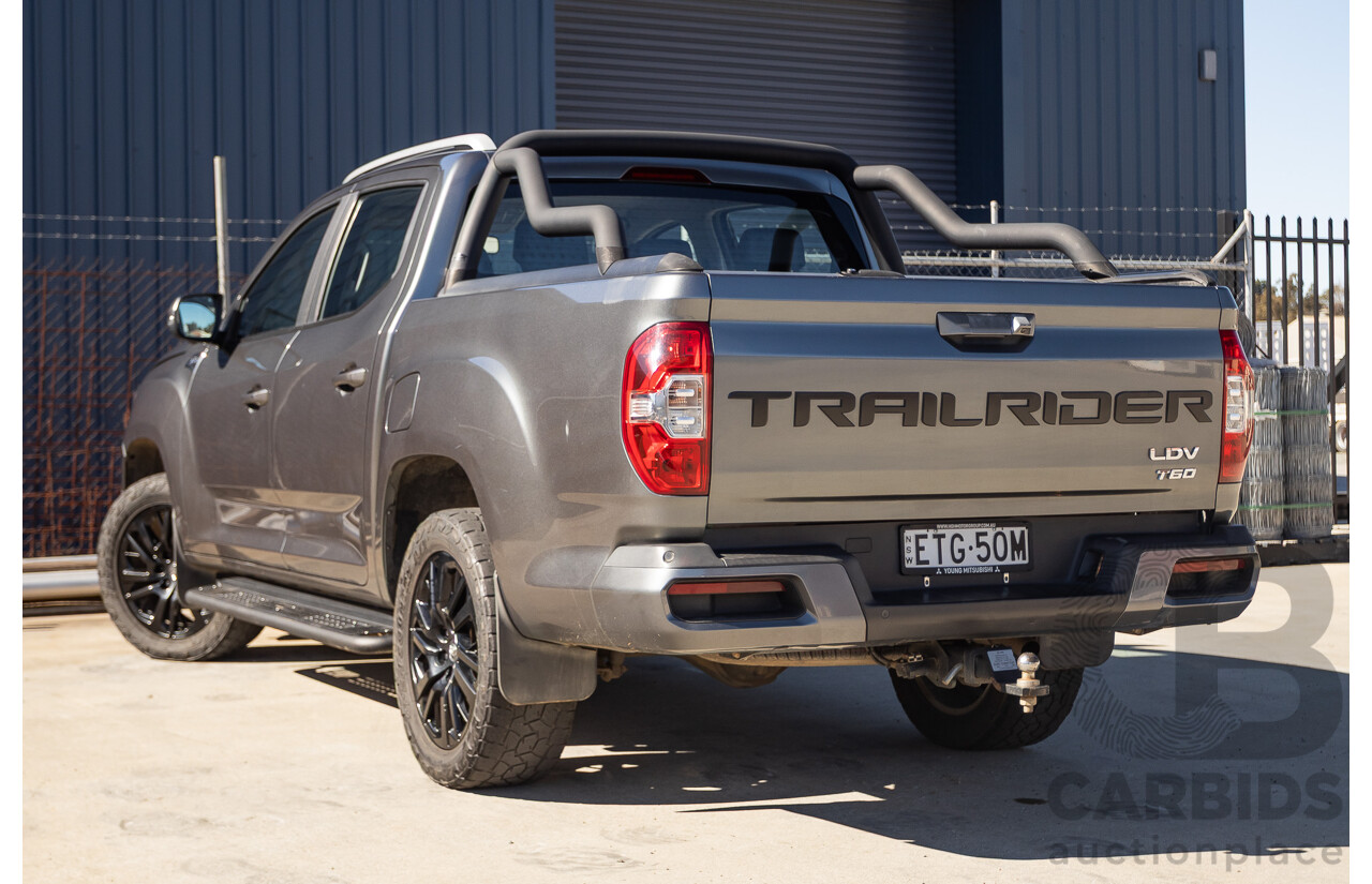 09/2020 LDV T60 Trailrider 2 (4x4) D20 SK8C MY20 Double Cab Utility Lava Grey Turbo Diesel 2.0L