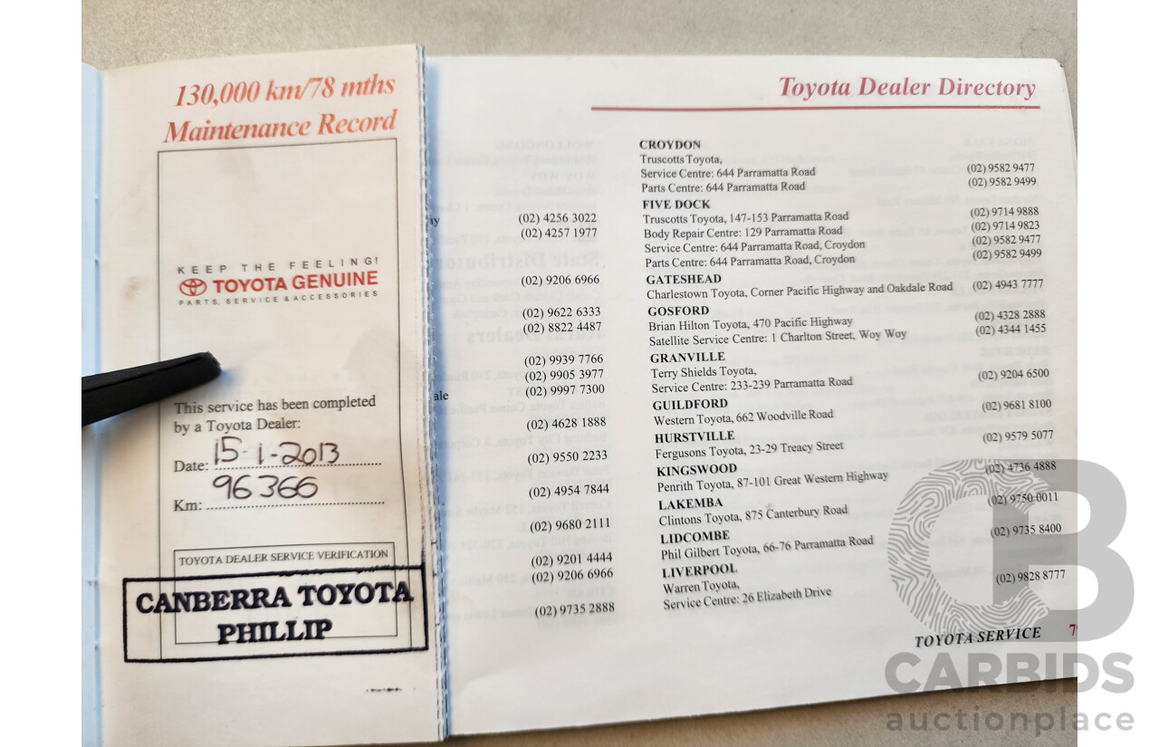 02/2005 Toyota Rav4 CV (4x4) ACA23R 4d Wagon Red 2.4L
