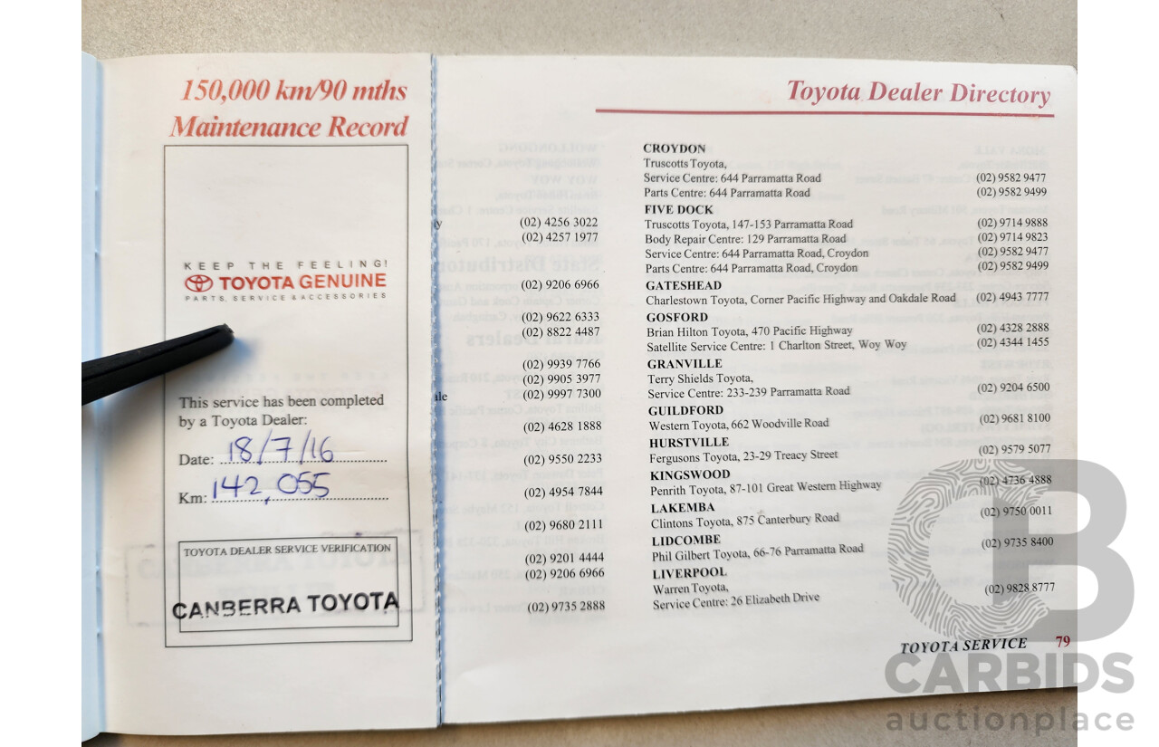 02/2005 Toyota Rav4 CV (4x4) ACA23R 4d Wagon Red 2.4L