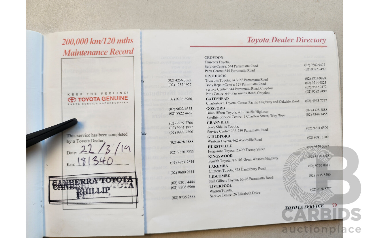 02/2005 Toyota Rav4 CV (4x4) ACA23R 4d Wagon Red 2.4L