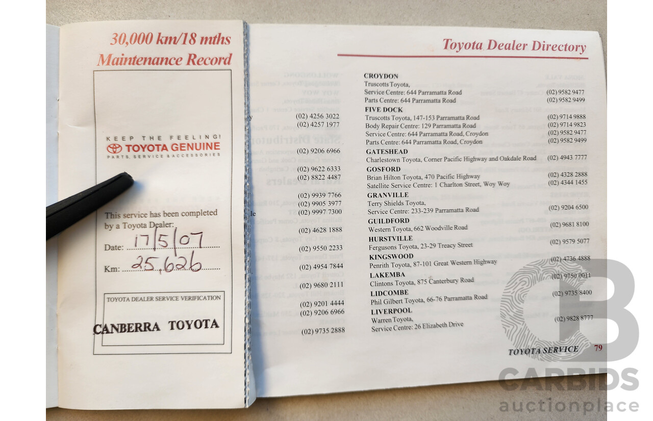 02/2005 Toyota Rav4 CV (4x4) ACA23R 4d Wagon Red 2.4L