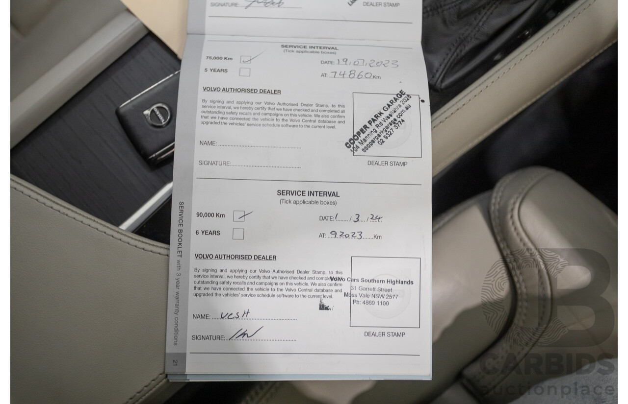 2/2020 Volvo XC90 D5 Inscription (AWD) 256 MY20 4d Wagon Denim Blue Metallic Turbo & Supercharged Diesel 2.0L