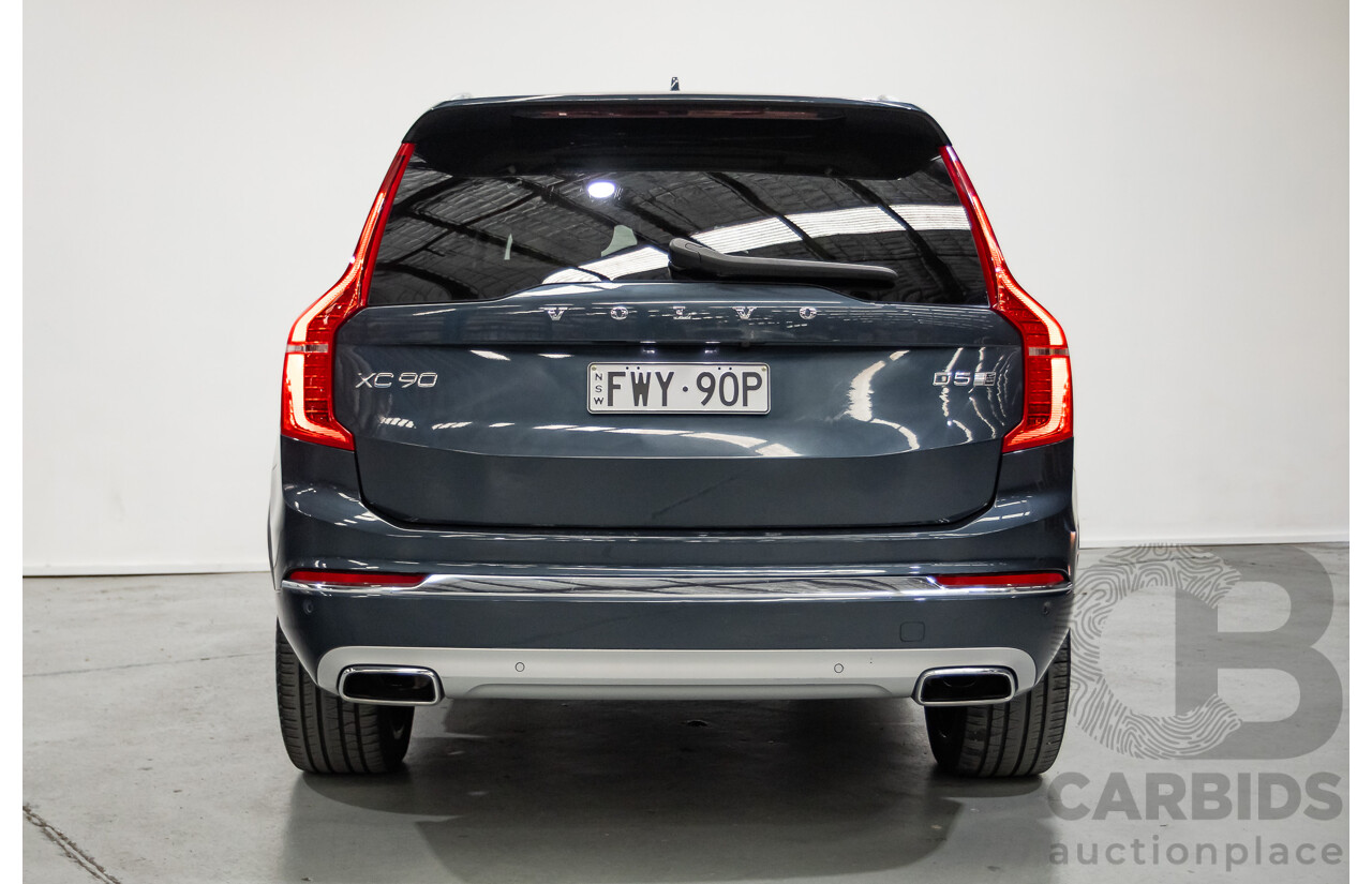 2/2020 Volvo XC90 D5 Inscription (AWD) 256 MY20 4d Wagon Denim Blue Metallic Turbo & Supercharged Diesel 2.0L