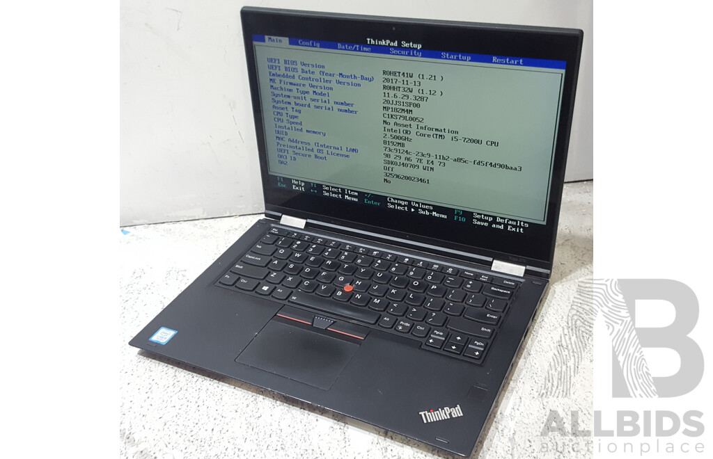 Lenovo ThinkPad Yoga 370 Intel Core i5 (7200U) 2.50GHz-3.10GHz 2-Core CPU 13.3-Inch Touchscreen Laptop w/ Power Supply