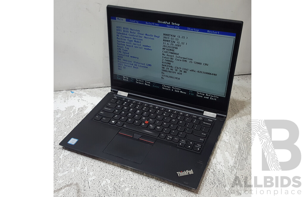 Lenovo ThinkPad Yoga 370 Intel Core i5 (7200U) 2.50GHz-3.10GHz 2-Core CPU 13.3-Inch Touchscreen Laptop w/ Power Supply