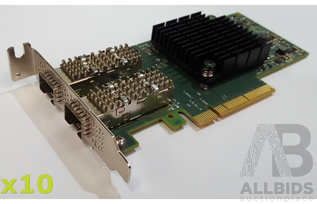 Mellanox (CX4121A) ConnectX-4 Lx 25GbE Dual-Port SFP28 PCIe Network Interface Card - Lot of Ten