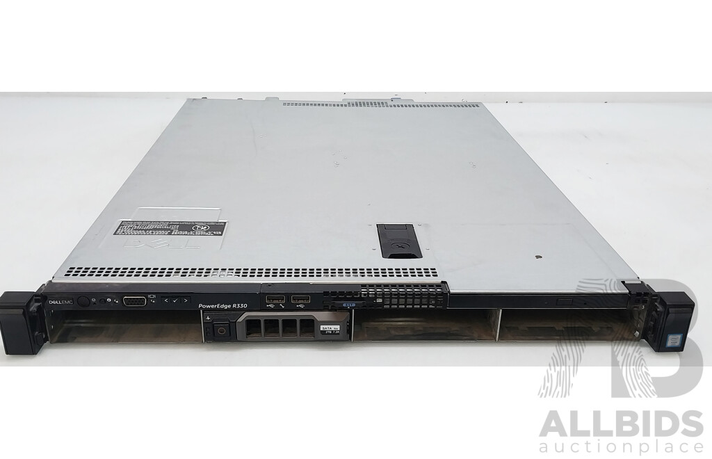 Dell EMC PowerEdge R330 Intel Xeon (E3-1220 V5) 3.00GHz-3.50GHz 4-Core CPU 1RU Server W/ 16GB DDR4