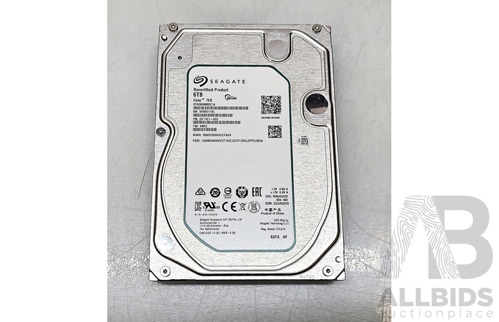 Seagate (ST6000NM021A) Exos 6TB 6Gbps 7.2K RPM SATA 3.5-Inch Hard Drive
