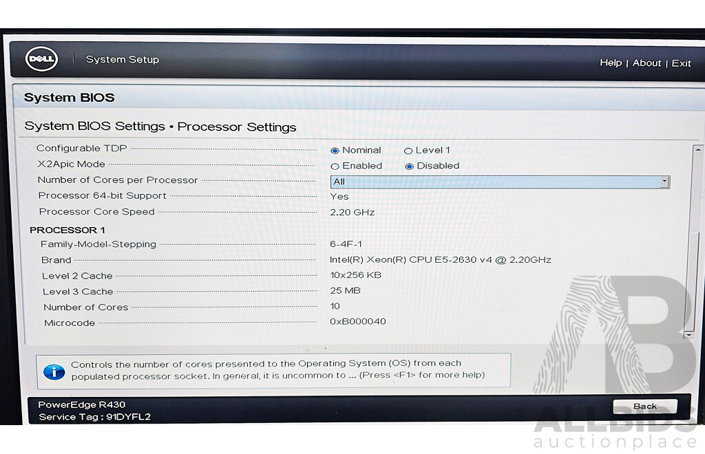 Dell PowerEdge R430 Intel Xeon (E5-2630 V4) 2.10GHz-3.00GHz 10-Core CPU 1RU Server W/ 128GB DDR4 & 6TB Storage